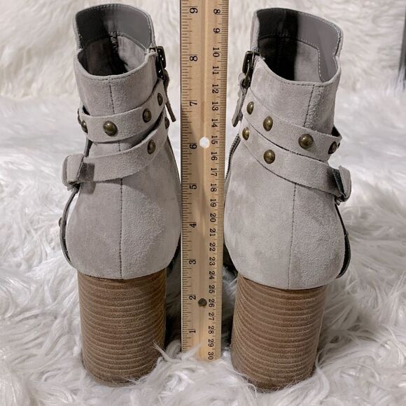 🟢3 items for $20—//BP Kolo Suede Leather Bootie Studded Ankle Strap Flared Heel - Picture 11 of 12